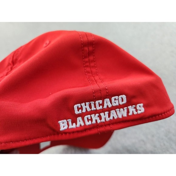 Fanatics Chicago Blackhawks Hat Cap Stretch Fit Small Medium Mens NHL Red NWT - Picture 6 of 9